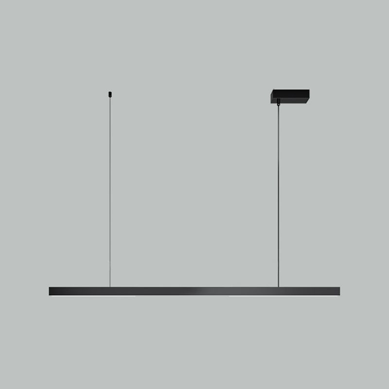 Aluminum Island Lamp Modern 1-Head Linear Restaurant Pendant Light with Acrylic Shade