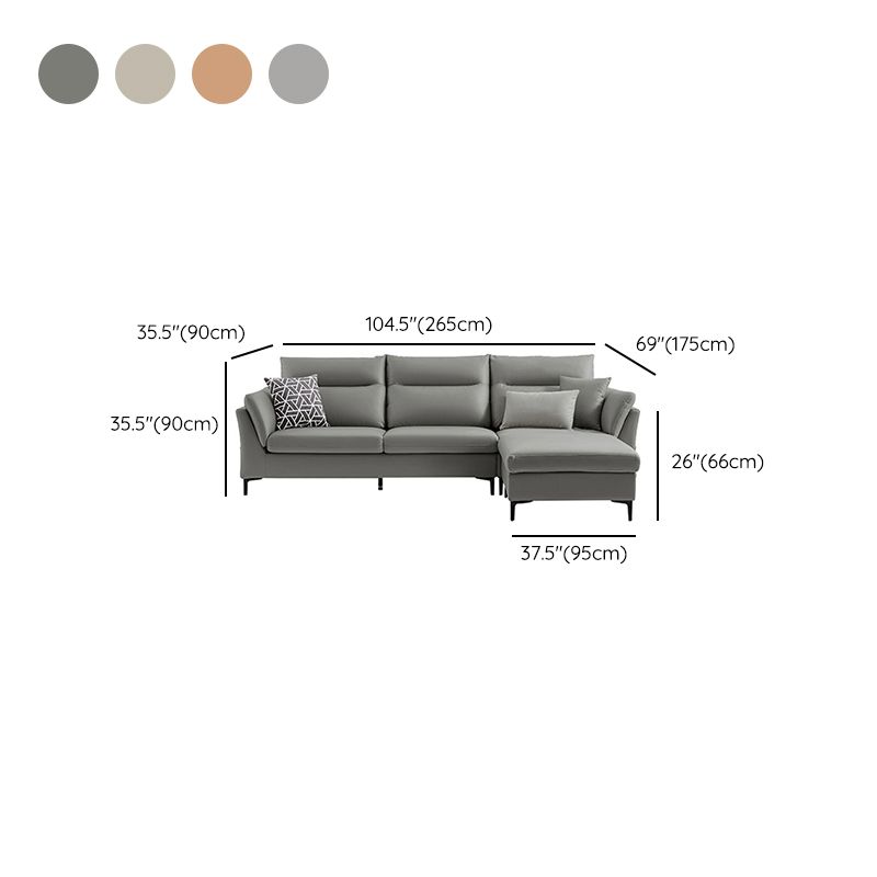 35.4" W Contemporary  Sectionals Faux Leather Sectional Sofa Set