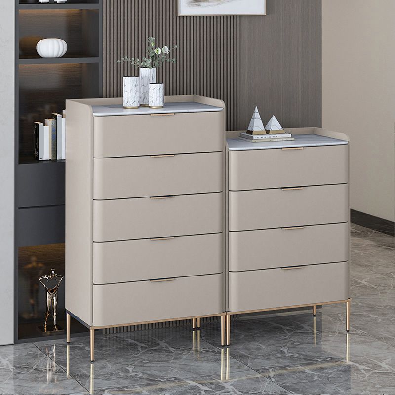 Glam Chest Bedroom Solid Wood Vertical Storage Chest with Drawers
