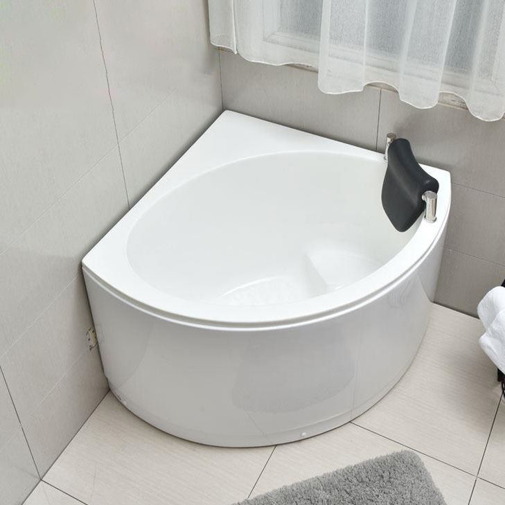 Back to Wall Soaking Bathtub Modern Antique Finish Corner Bath Tub