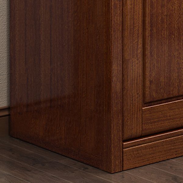 Brown Walnut Wood Storage Cabinet Traditional Cabinet with Drawer