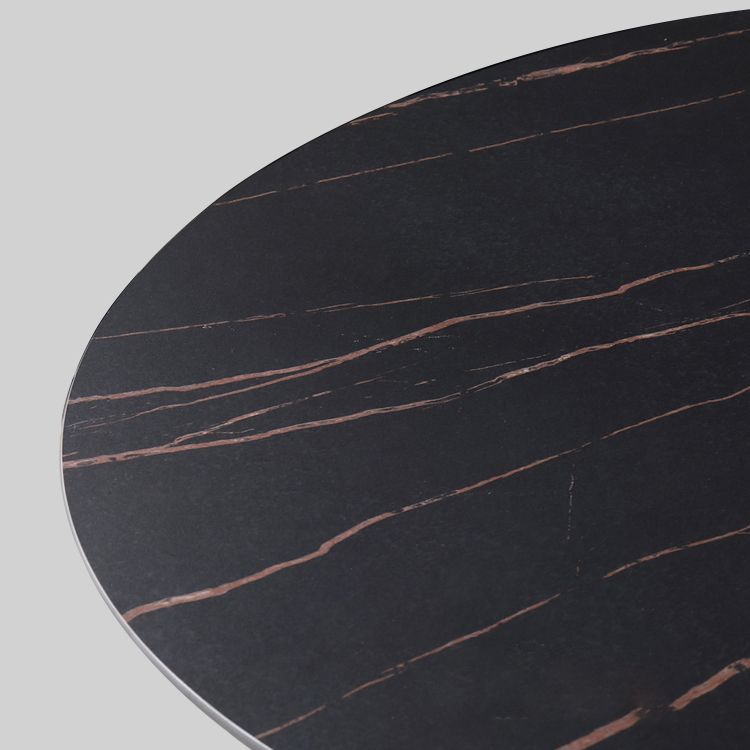 Round Stone Table Modern Style Dining Site Table With Tripod Base