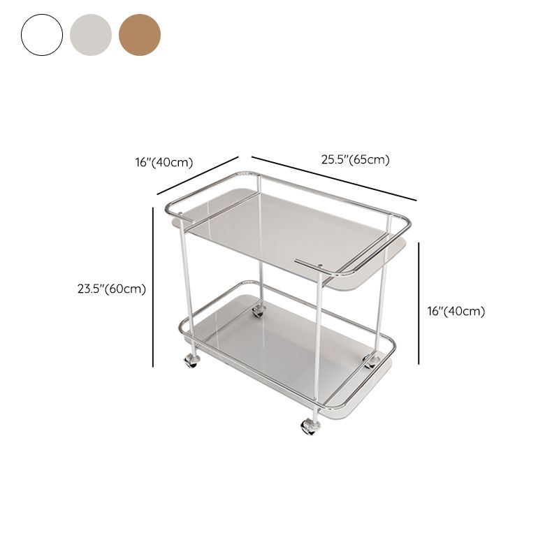 Contemporary Glass End Table with Casters Shelf Included 25.6"w Side Table