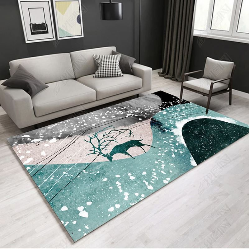 Color Mixed Home Deco Carpet Nordic Blooming Effect Area Rug Polyester with Non-Slip Backing Rug