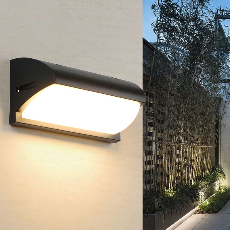 Moderno semplice rettangolo a parete rettangolo montato a parete lampada da parete in alluminio a 1 luce per giardino