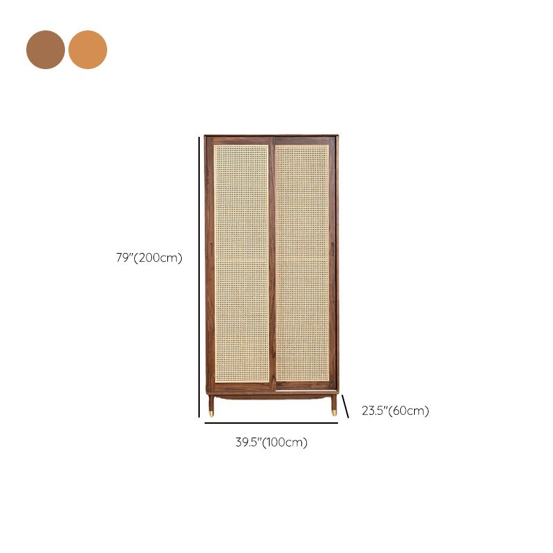 Sliding Solid Wood Wardrobe Closet with Legs Modern Wardrobe Cabinet