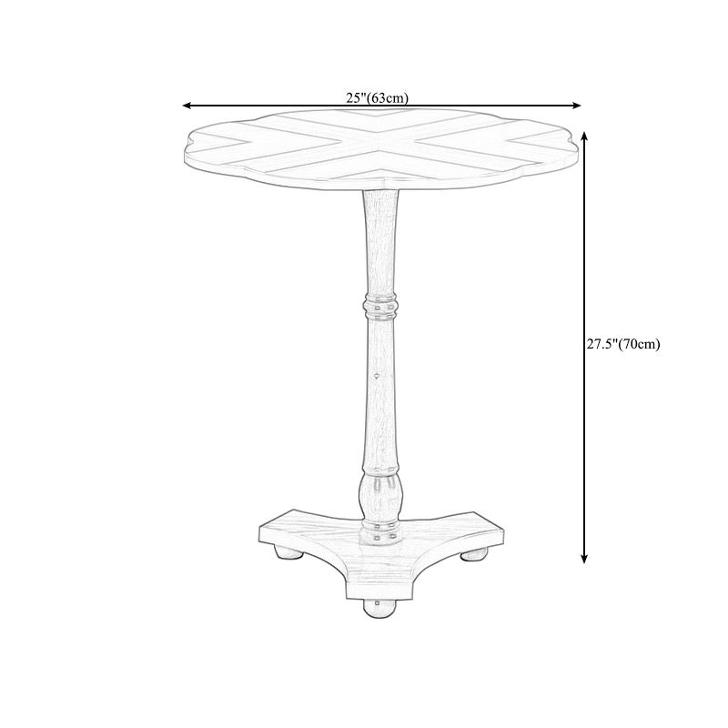 Brown Solid Oak End Table, Round Gloss Contemporary Side Table