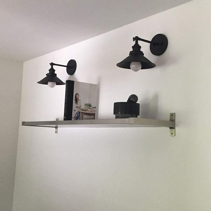 Industrial Metallic Wall Light Fixture with 1 Light for Bedroom Living Room