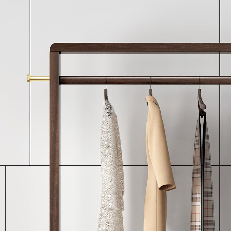 Contemporary Style Coat Hanger Solid Rubberwood Hooks Design Coat Rack for Living Room