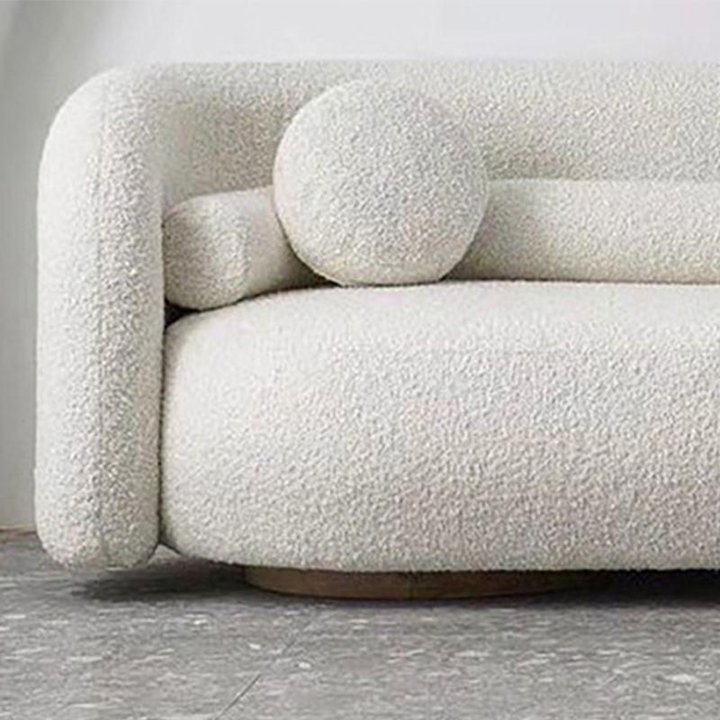 White Modern Sofa for Living Room Minimalist Tuxedo Arm Sofa
