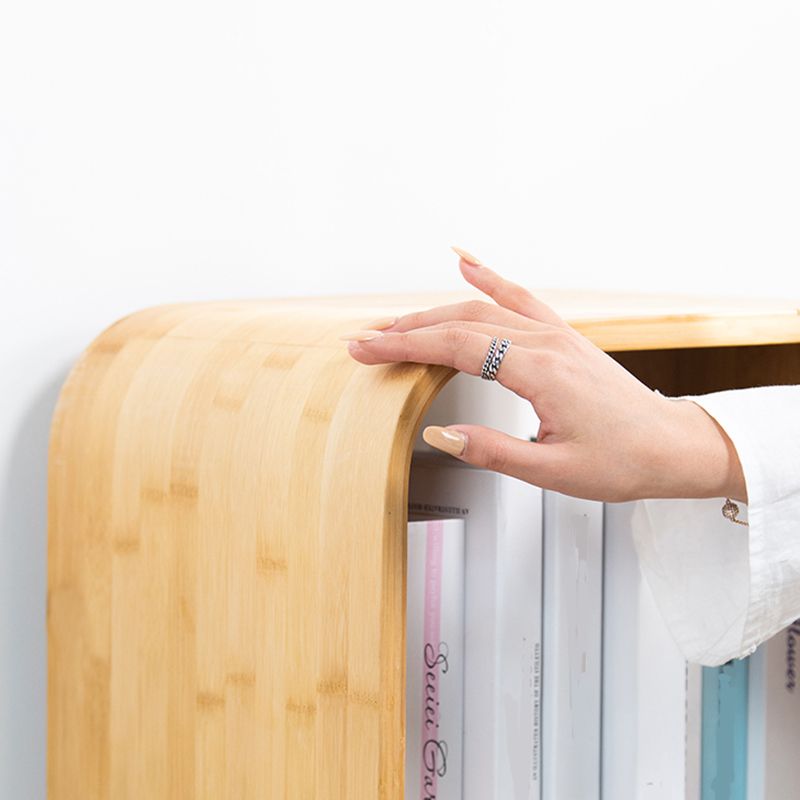 Vertical Contemporary Bamboo Bookcase Open Back Bookshelf for Home