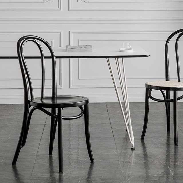 Sillas de cocina contemporáneas que cenan sillas laterales sin brazos con respaldo de madera Windsor