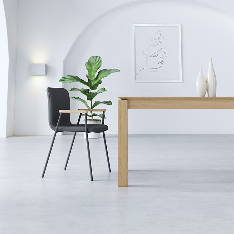 4 Legs Dining Table Solid Wood Dining Table with Natural Finish Legs