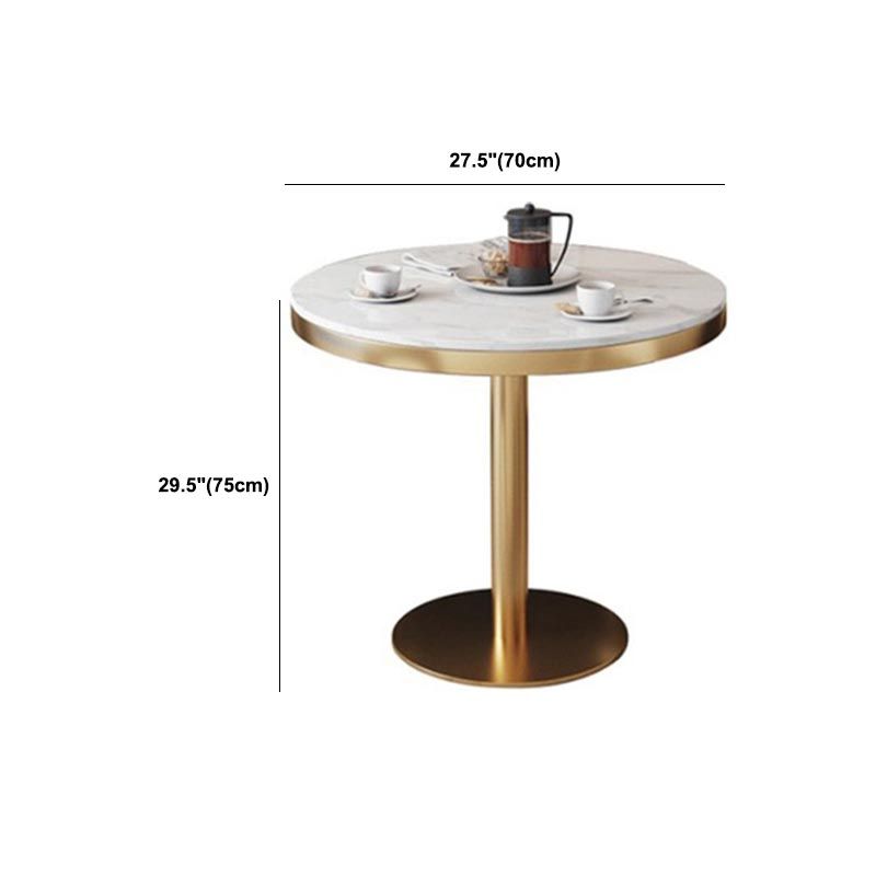 Glam Style Faux Marble Dining Set Round 1/2/3/5 Pieces Dining Set for Home Use