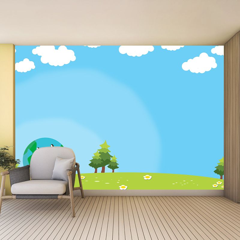 Environmental Illustration Mural Wallpaper Cartoon Earth Indoor Mural