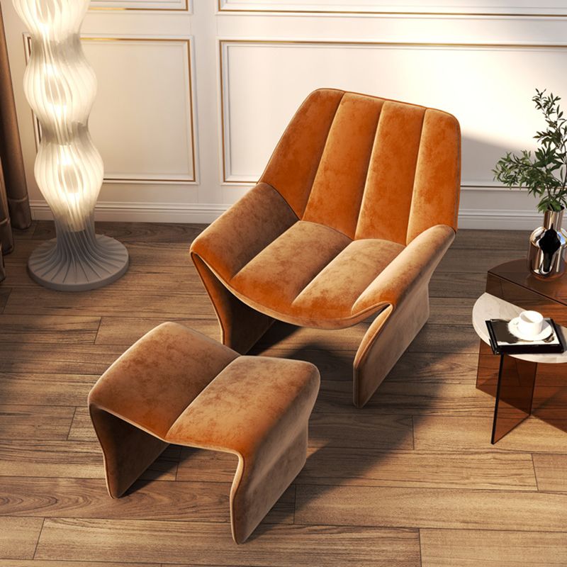 Upholstered Lounge Chair Armless Solid Color Chair with Cushion