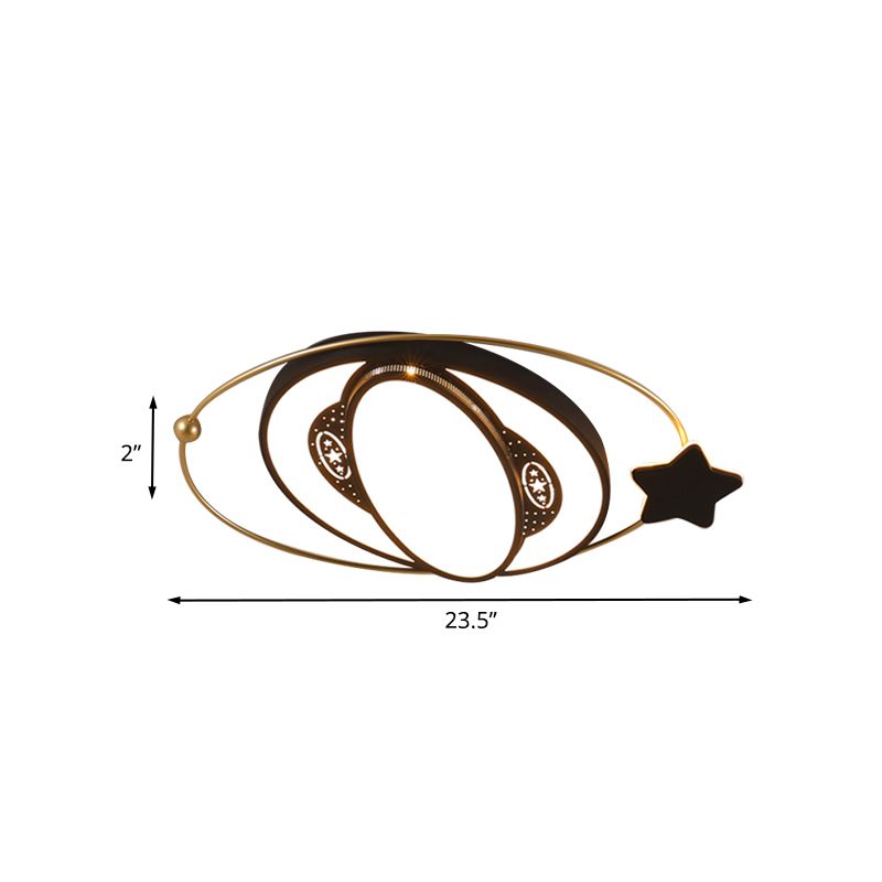 Runde Deckenleuchte, nordischer Acryl-LED-Einbaustrahler in Schwarz mit Sternendesign