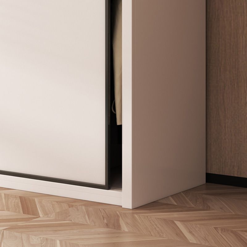 Bedroom Wooden Storage Cabinet Modern Style Armoire with Garment Rod