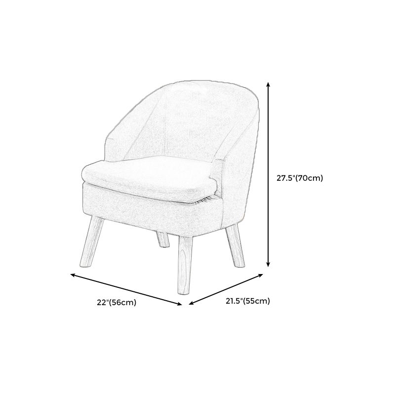 22.04"W*22.04"D Recessed Arms Chair with Basic Four Legs with Tight Back