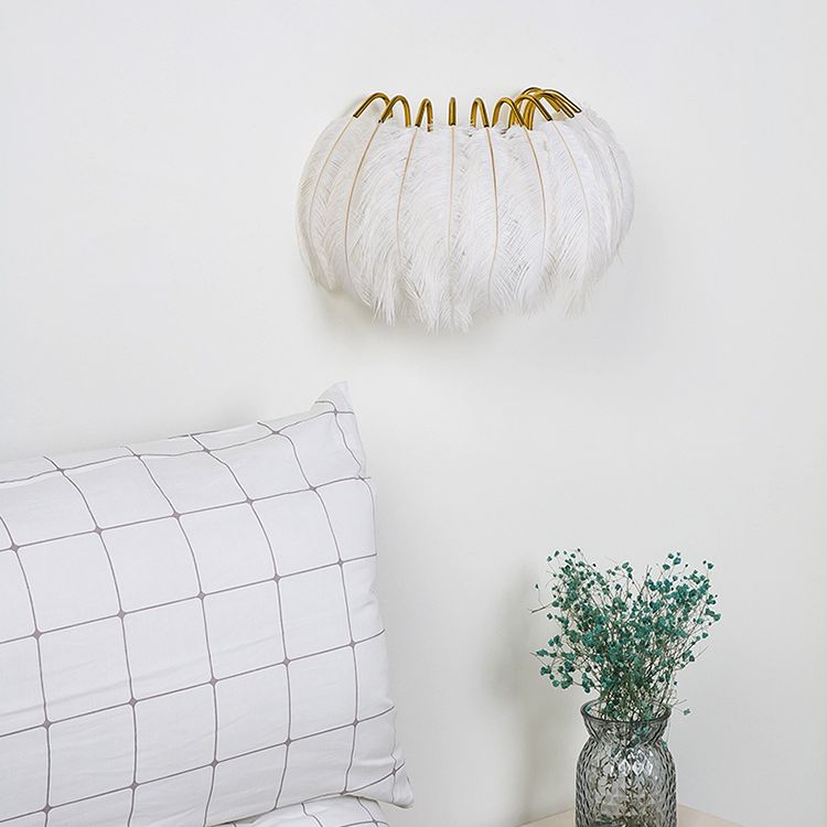 Nordic Feather Wall Sconce Light Ambient Lighting Sconce Light Fixture for Bedroom
