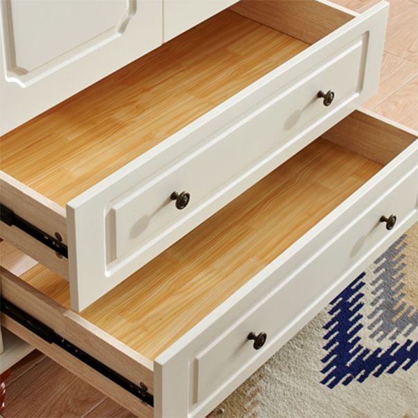 Coastal Wardrobe with Hinged Door Manufactured Wood Matte Finish Cabinet