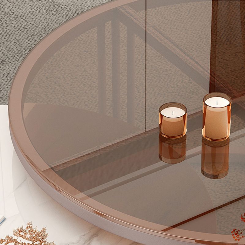 Frame 2 Nesting Coffee Table with 2 Drawers Modern Slate/Glass Round Coffee Table Set