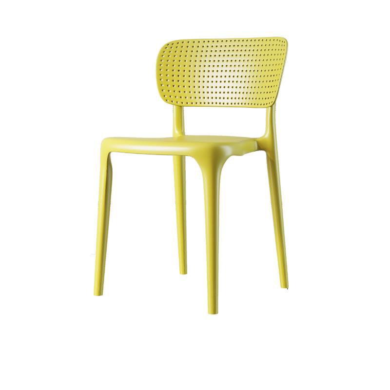 Silla lateral de comedor escandinava de plástico, silla con respaldo abierto de cocina