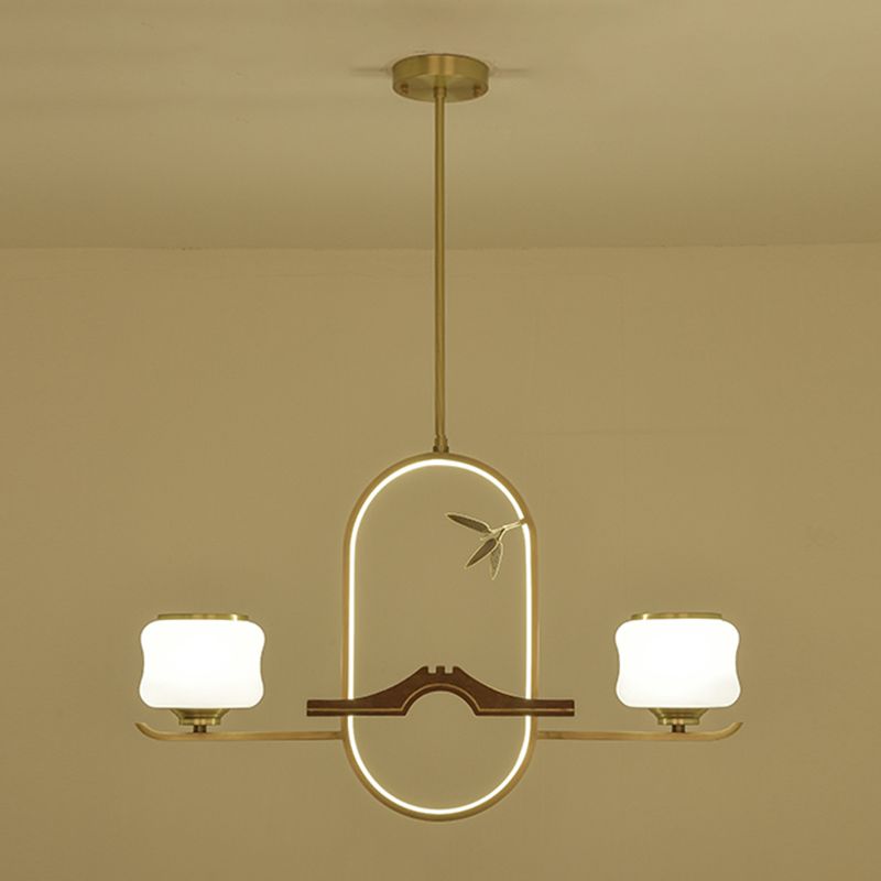 Moderne hanglampcilinder Witglas eiland hanglampen voor kookeiland