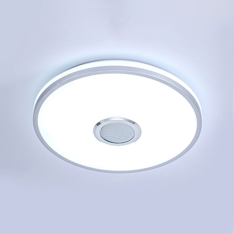 Lámpara de techo inteligente de forma redonda, hierro moderno, 1 luz, montaje empotrado para estudio