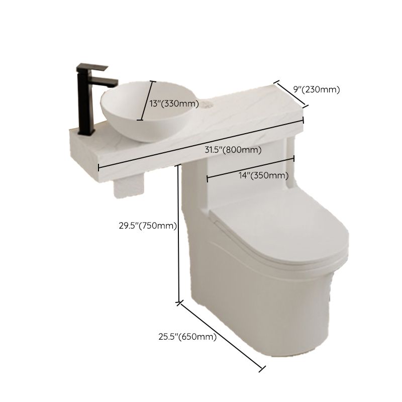 Contemporary White Ceramic Flush Toilet Floor Mounted Urine Toilet with Seat for Washroom