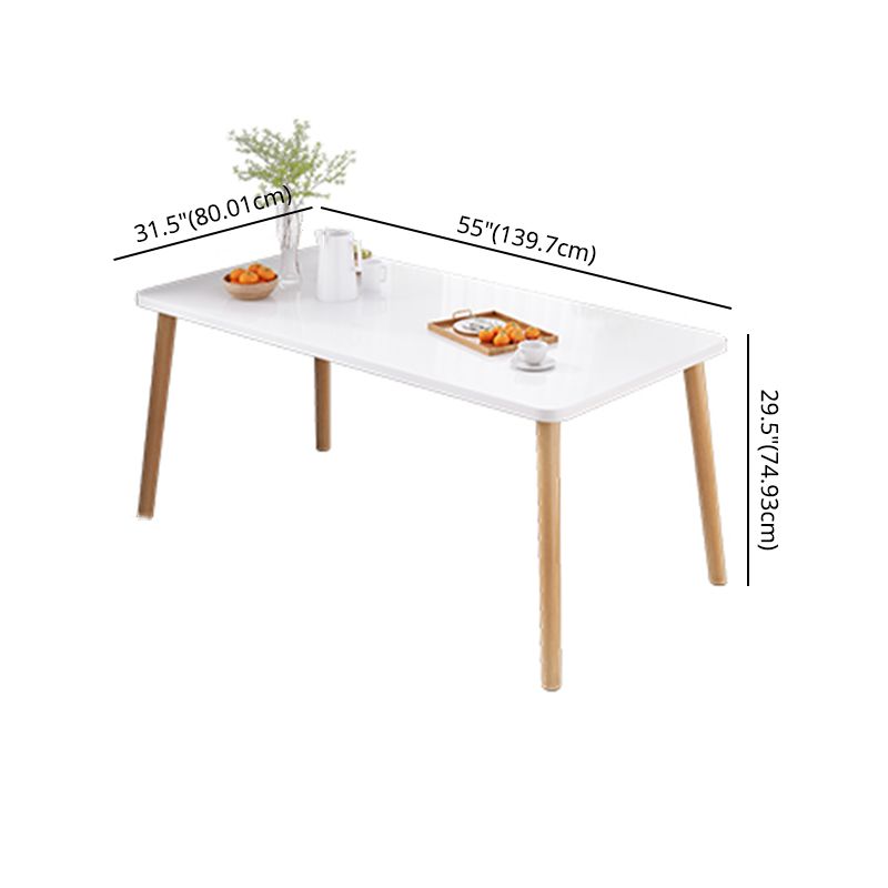 Contemporary Rectangle Shape Standard Dining Set MDF Natural Dining Set with 4 Legs Base