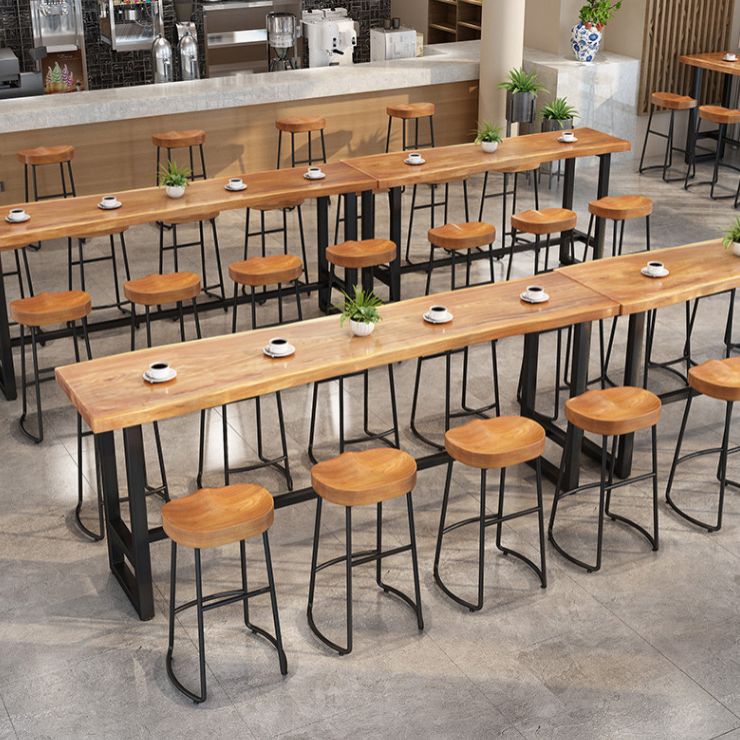 1/4/9 Pieces Pub Table Set Industrial Solid Wood Table and Stool Set