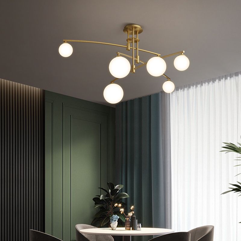 Sphère contemporaine luminaire luminaire de verre à chasse des lumières pour le salon