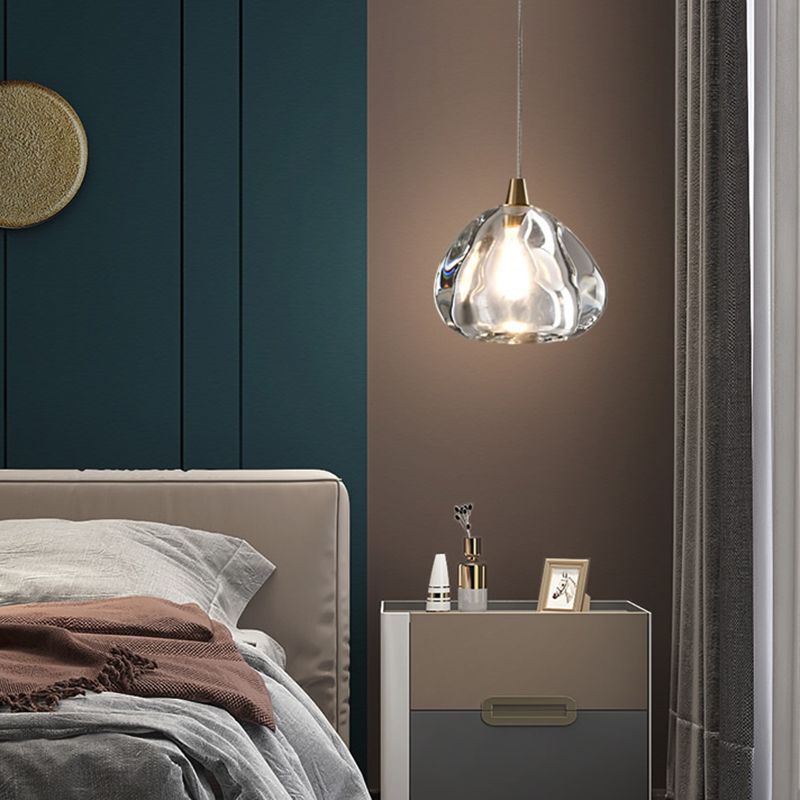 Teardrop Hanging Pendant Light Simplicity Style Crystal Down Lighting Pendant for Bedroom