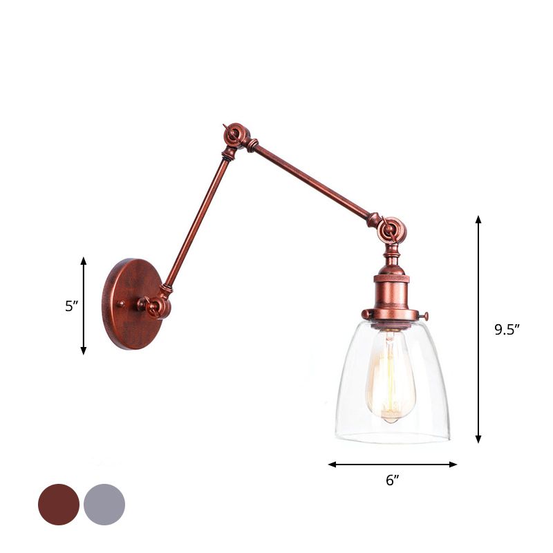 1 Kopfschwung Arm Wall Light Industrial Conical/Global/Glock