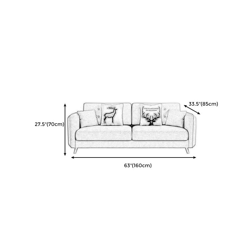 Tessuto grigio moderno/divano standard in pelle finta braccio quadrato di divano trapuntato