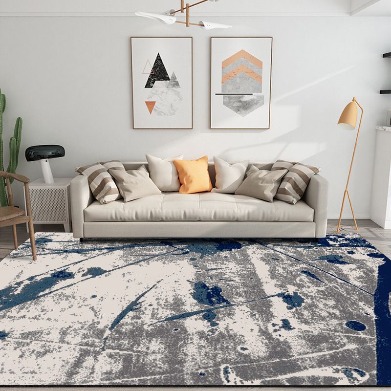 Modern Bedroom Rug Multi Color Abstract Print Area Rug Synthetics Anti-Slip Backing Machine Washable Carpet
