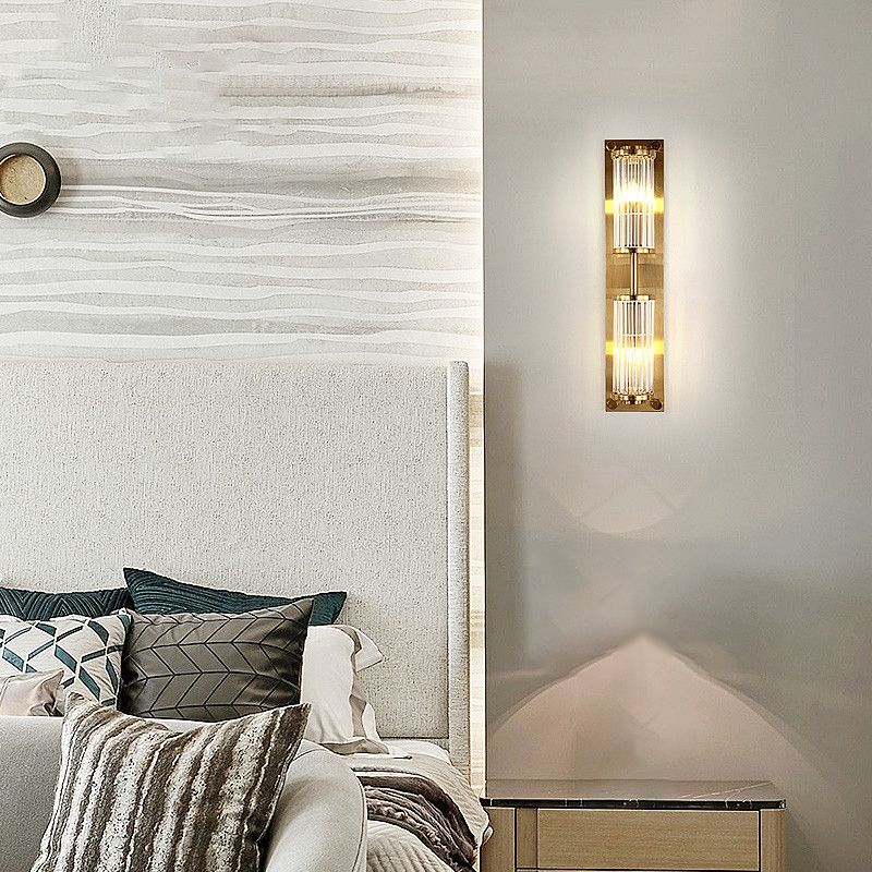 Metal and Crystal Wall Mounted Fixture Post Modern 1 / 2 - Light Wall Sconce