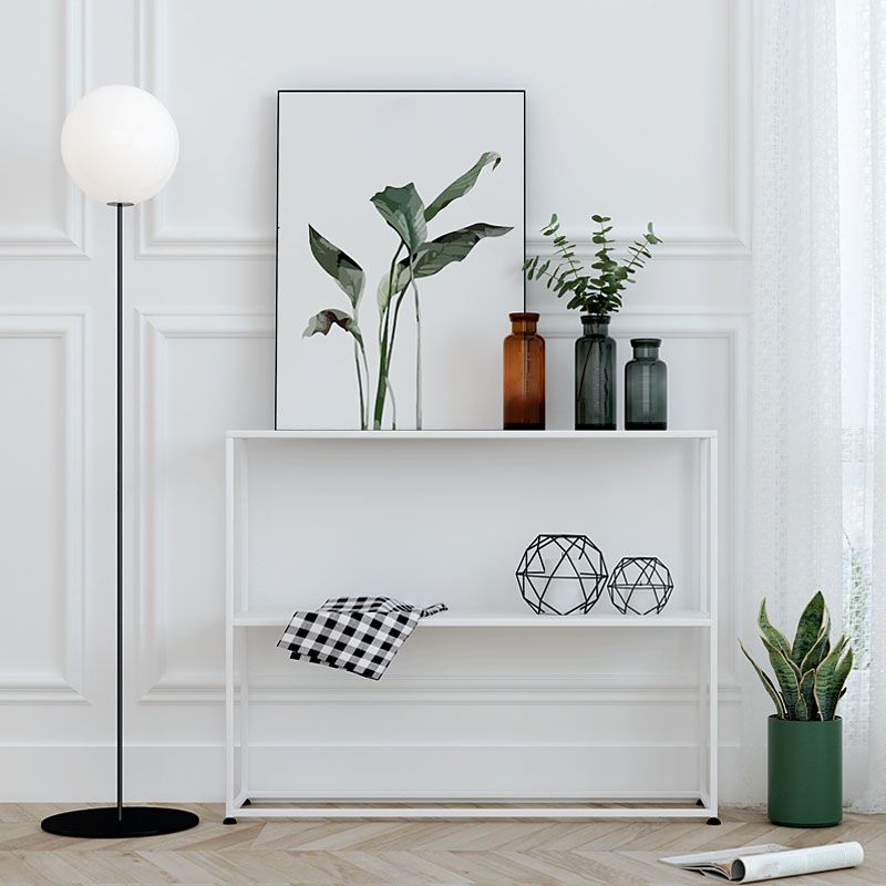 Metal Frame Bookshelf Modern Black / White Open Storage Bookcase