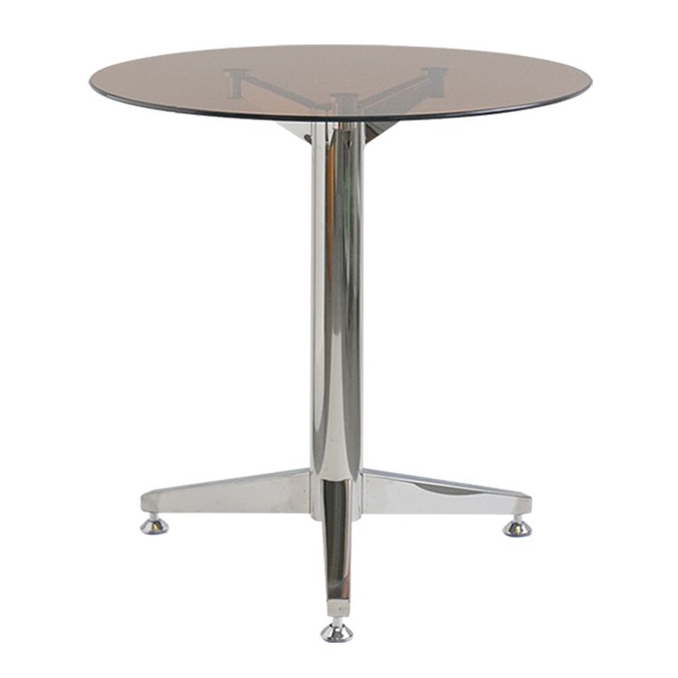 Round Tripod Dining Site Table Contemporary Tempered Glass Dinette Table