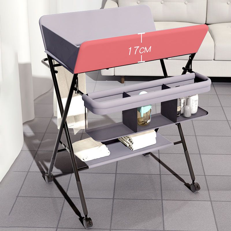 Folding Changing Table Portable Basket Changing Table with Pad