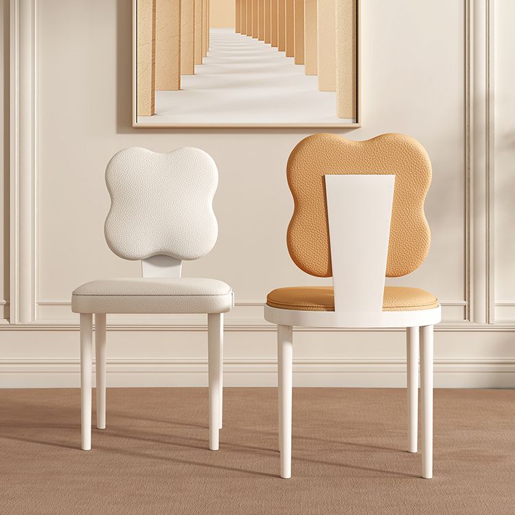 Contemporary Indoor Faux Leather Upholstered Armless Side Dining Chair