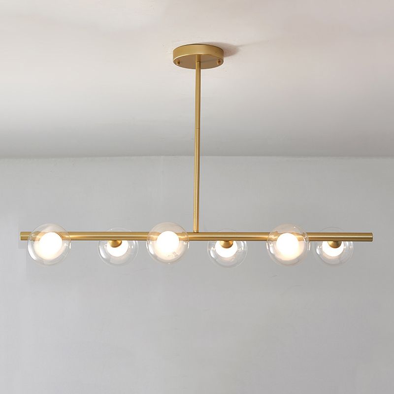 Glass Linear Island Lighting Simplicity Pendant Light Fixture for Dining Room