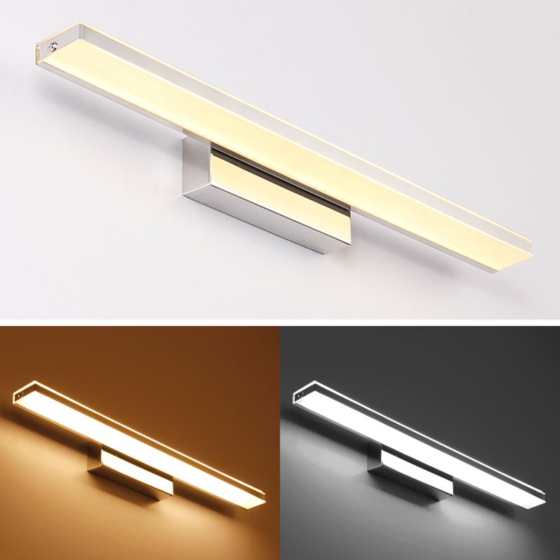 Lampada a parete lineare in acciaio inossidabile Sconce Minimalismo Sconcetto per il bagno