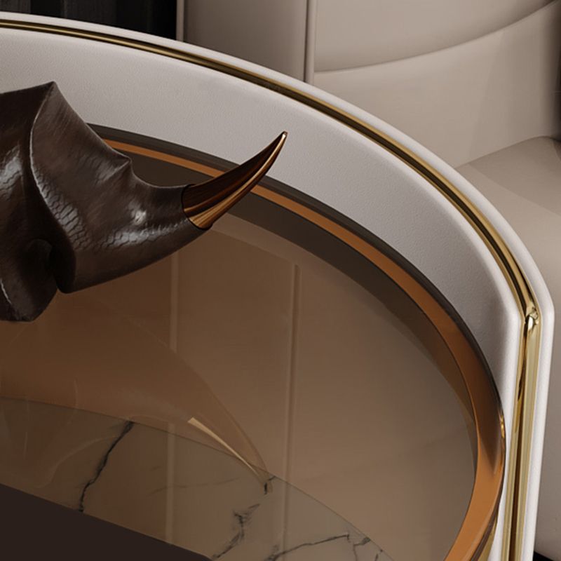 Glam Glass Top Nightstand Open Storage 20 Inch H 1-Drawer Night Table