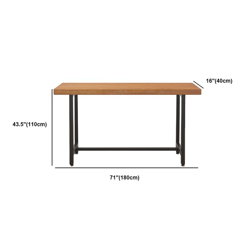 Industrial Rectangle Bar Table Set 1/6 Pieces Solid Wood Fixed Counter Table