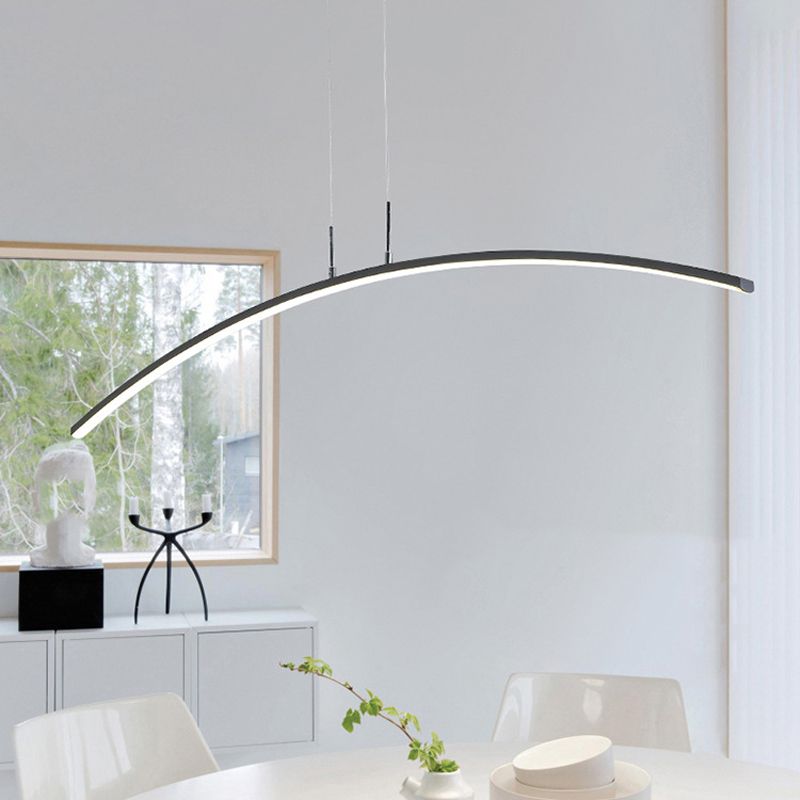 Modern Kitchen Island Lighting Black/White LED Ceiling Light for Foyer