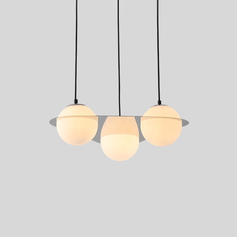 Bol cluster hanglamp modernisme wit glas 3 lichten woonkamer hangend plafondlicht met spiegelbevestiging