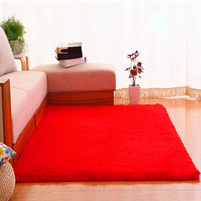 Simple Multi Color Plain Rug Cotton Comfort Area Carpet Non-Slip Backing Pet Friendly Rug for Bedroom