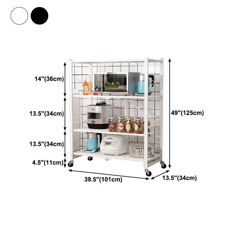 Industrial Folding Steel Etagere Bookshelf Open Bookshelf with Caster Wheels